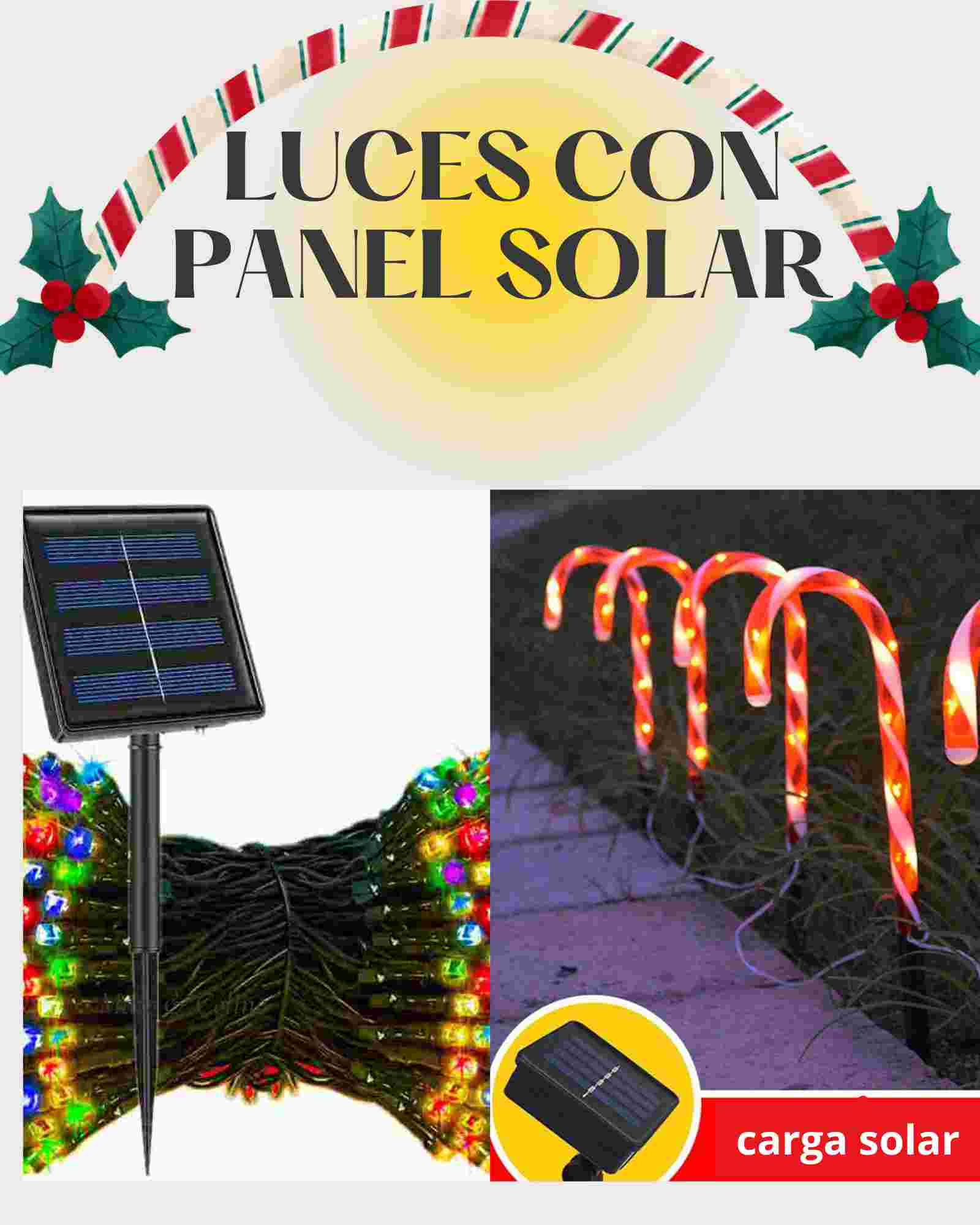 Luces Navideñas Ecológicas con Panel Solar