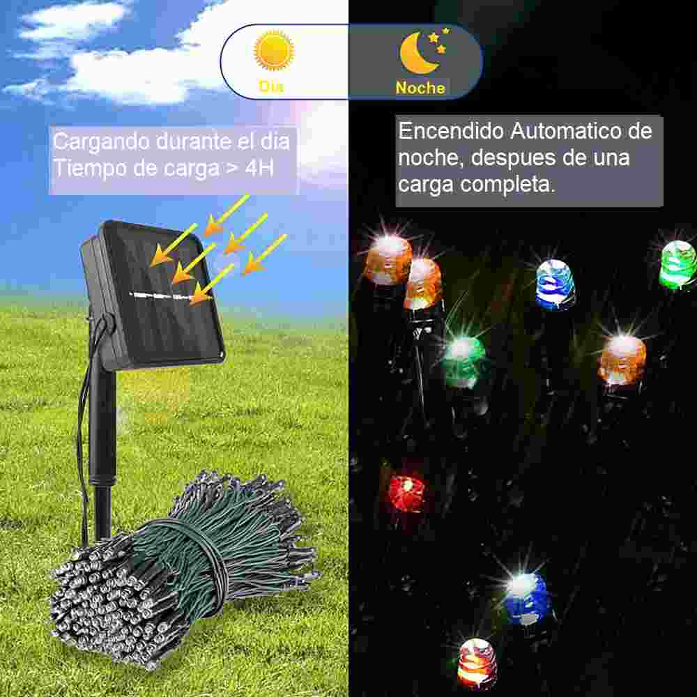 Luces Navideña con Panel Solar 10Metros (OFERTA NAVIDEÑA)